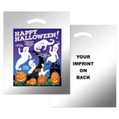"Happy Halloween" Take Home Bags 12"x15" Reflective Silver (Custom)